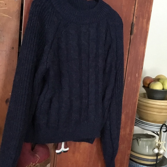 Sweaters - Free Assembly Navy Cable Knit Sweater